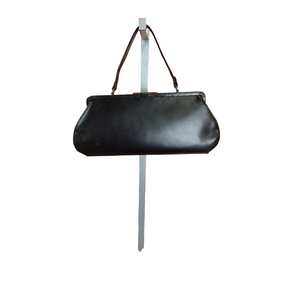 1940's - 50's Black Top Handle Duchess Purse